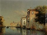 Noel Bouvard A Gondola on a Venetian Canal painting